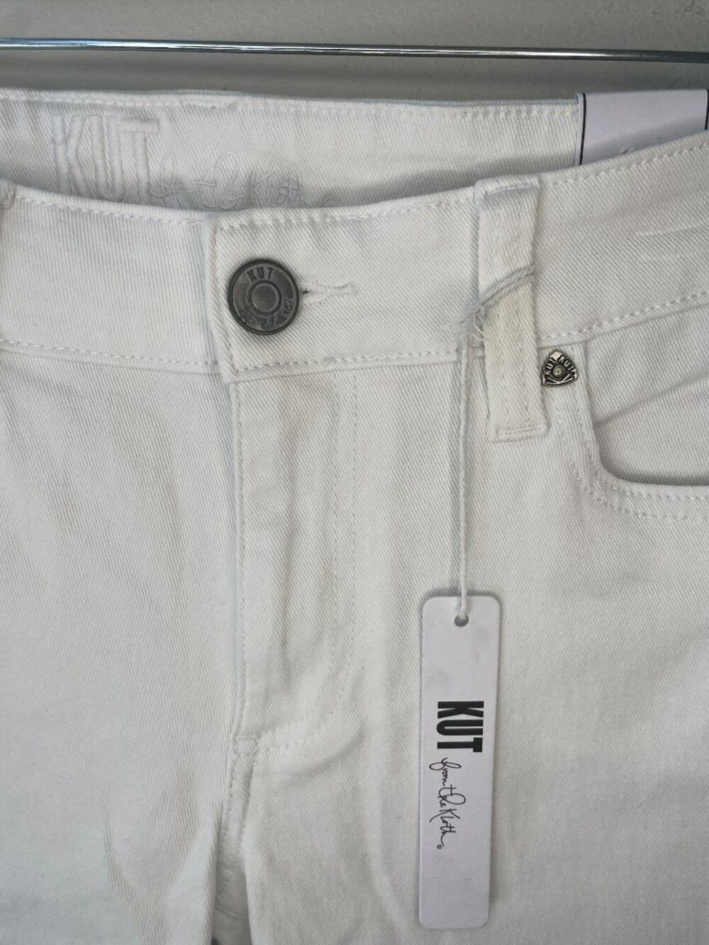 Kut From The Kloth Nikki Mid Rise Ankle Flare White Denim Jeans Wmn's Sz 2 NWT - Picture 4 of 14